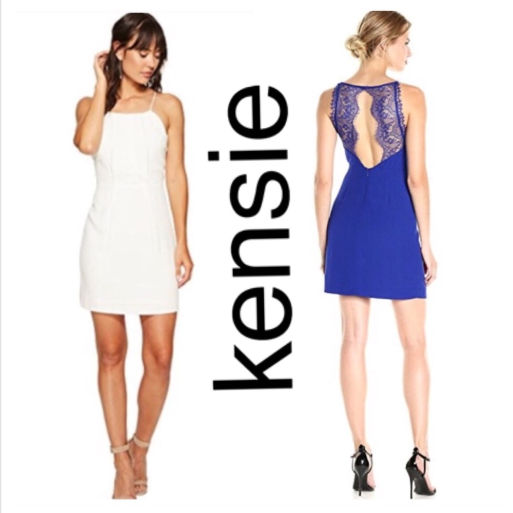 Kensie NWT Off White Detailed Open Lace Back Dress